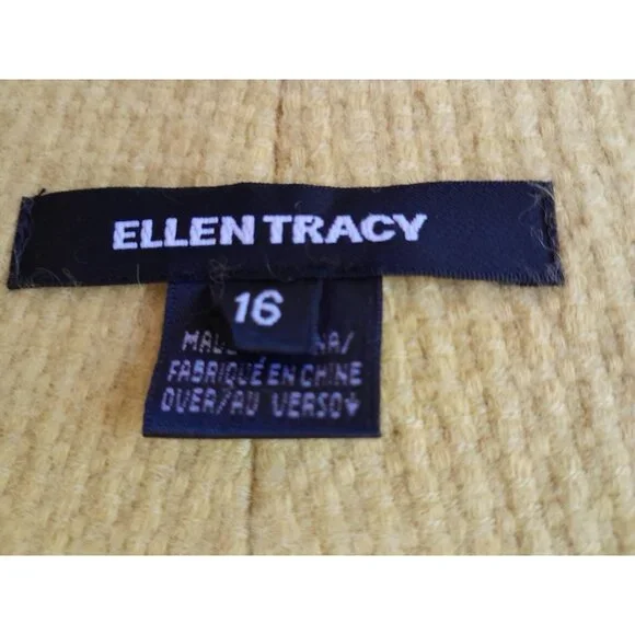 Ellen Tracy Elegant Angora Wool Designer Vintage Inspired Size 16 Coat Pockets - Picture 5 of 8